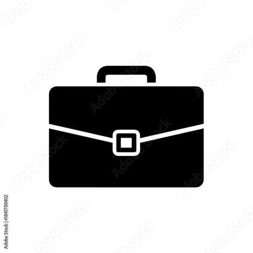 Modern Briefcase Icon: A minimalist image of a sleek, black briefcase, symbolizing professionalism, business, and essential documents.