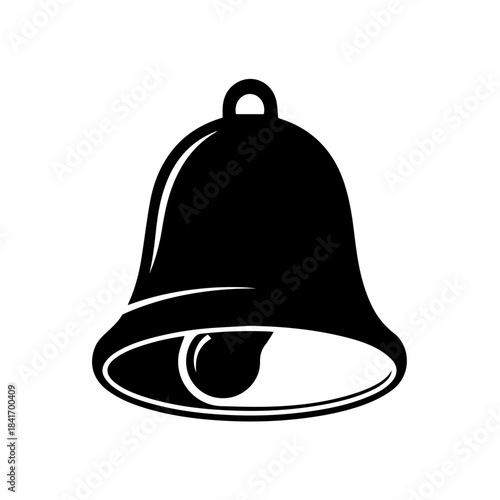 Classic Bell Icon: A simple yet elegant monochrome bell silhouette, perfect for representing alerts, notifications, or a call to attention.