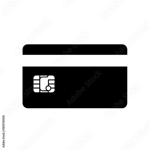 Digital Payment Icon: A sleek, modern credit card, rendered in monochrome. The image focuses on the ease and security of electronic transactions in the digital age.
