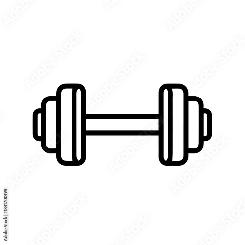 Strong Symbol: A simple, black and white illustration of a weight, embodying strength, health, and fitness.
