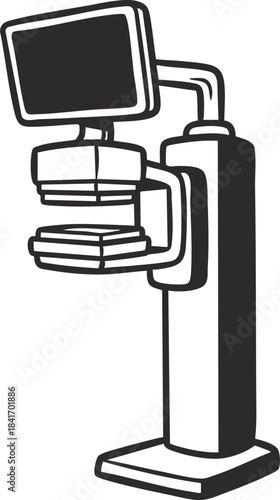 Medical Mammogram Machine Illustration