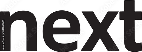 The word next in bold black font on a white background