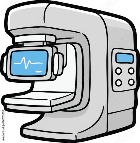 Medical Mammogram Machine Illustration