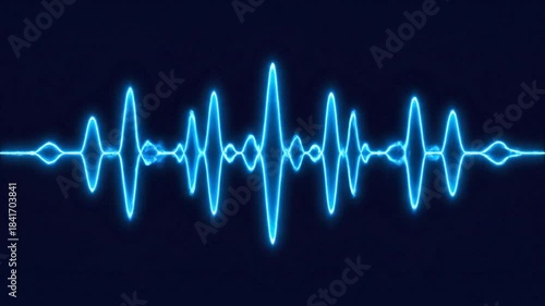 紺碧抽象音波アニメーション映像素材