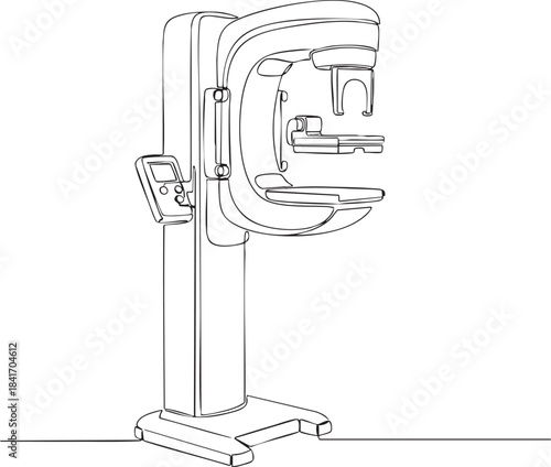 Medical Mammogram Machine Illustration