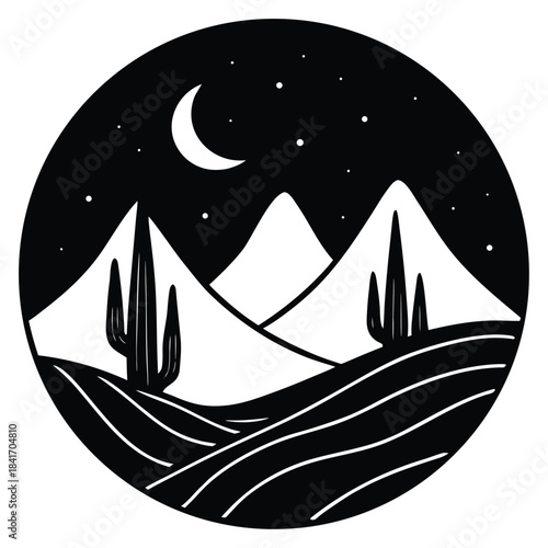 vector illustration of an abstract desert scenery