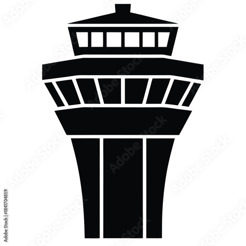 vector illustration of an airport control tower minimal