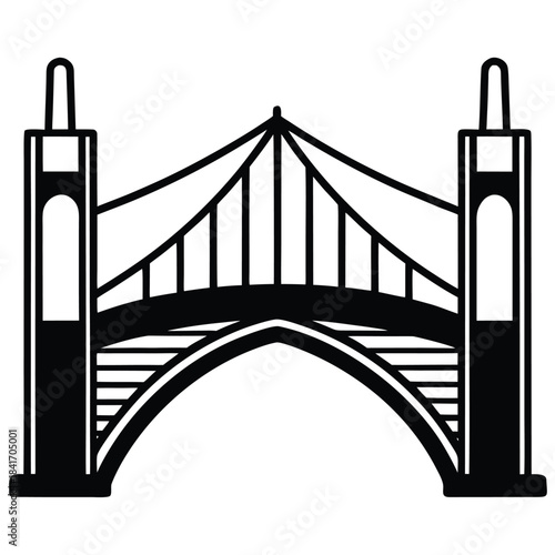 vector illustration of an bridge line illustration