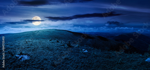 Foto panoramic view of alpine meadows on the mountain top at night