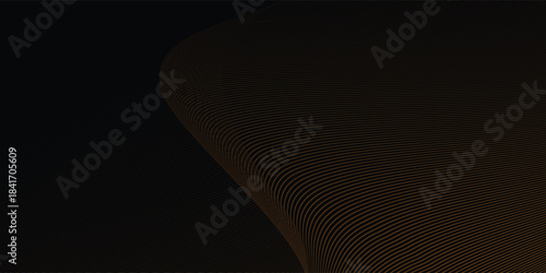 Abstract waves for design. Waves with lines created using the blend tool. Stylish line art background. Vector illustration.