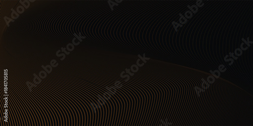 Abstract waves for design. Waves with lines created using the blend tool. Stylish line art background. Vector illustration.