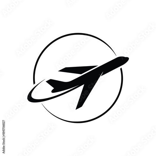 Simple and modern airplane logo design vector for airline or travel business branding