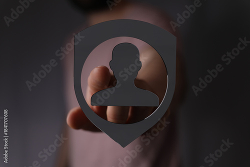 Hand reaching towards perso...