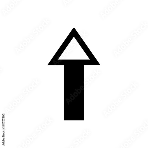 Black arrow sign symbol icon representing 3d growth and success direction concept on a white background