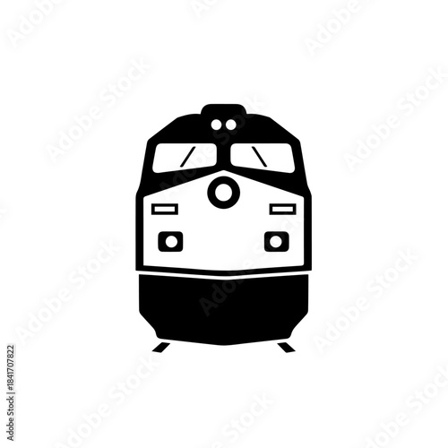 Train Icon: A stark monochrome image of a train, capturing the essence of transportation and engineering with a modern, minimalist design.