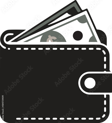 Moneybag with dollar isolated on transparent background