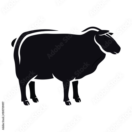 Black Sheep Icon in Graphic Design for Agricultural Themes