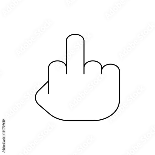 Minimalist Hand Gesture Icon, Pointing Finger, Simple Line Art