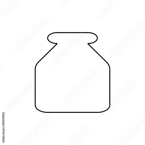 Simple Black and White Outline of a Laboratory Flask