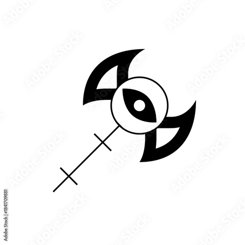 Minimalist Eye with Crossed Darts Vector Logo Design