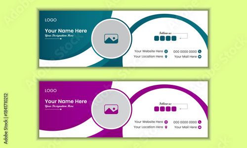 Professional email signature and web banner design template or social media cover page design.