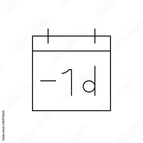 Minimalist Calendar Icon with Negative One Day