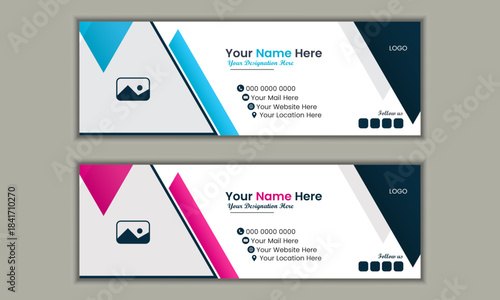 Professional email signature and web banner design template or social media cover page design.