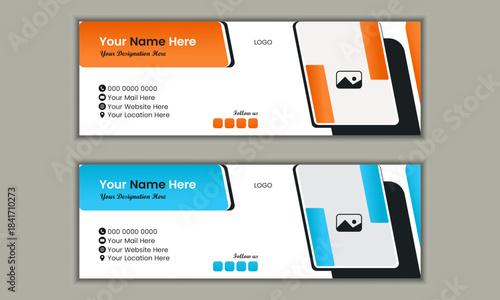 Professional email signature and web banner design template or social media cover page design.