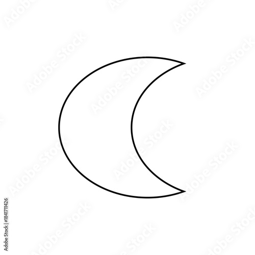 Minimalist Black and White Crescent Moon Illustration