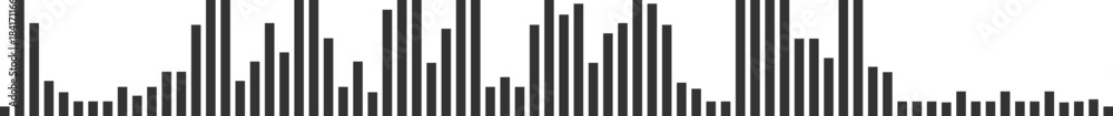 Obraz premium Audio waveform bar graph with irregular peaks