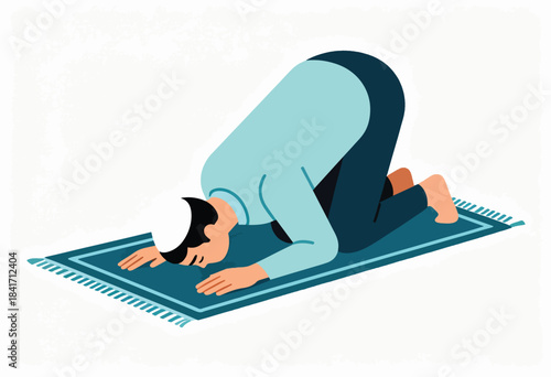 Man in prayer on a rug