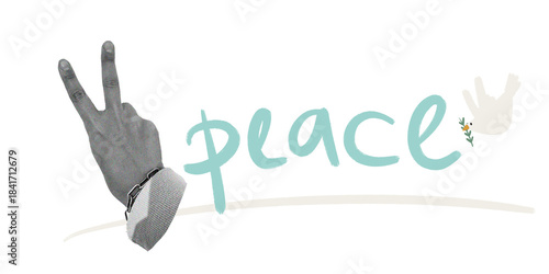 a hand showing peace sign. cool graffiti for peace in the world