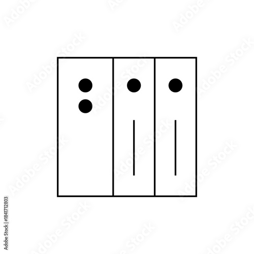 Minimalist Braille Cell Illustration with Raised Dots and Lines