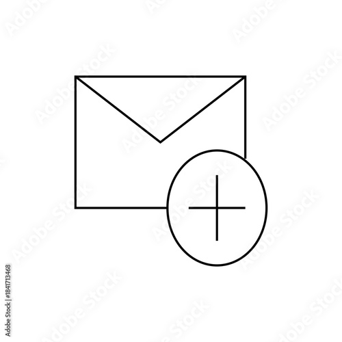 Minimalist Envelope Icon with Magnifying Glass for Email and Search Concept