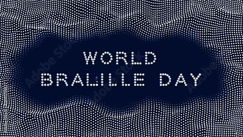 Celebrate World Braille Day with this eye-catching digital art, perfect for raising awareness and promoting inclusivity in your next project for a modern accessible design