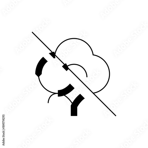 Minimalist Black and White Road Signs and Arrows Illustration