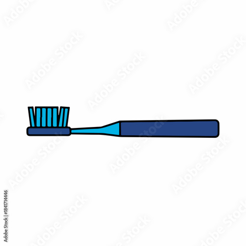 Modern illustration of a blue toothbrush, representing essential daily dental care, promoting healthy teeth and a fresh, confident smile for optimal oral hygiene