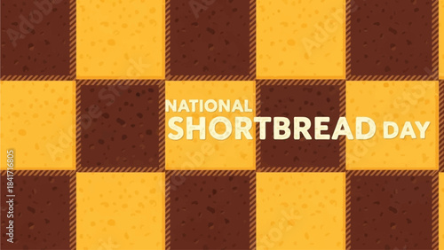Celebrate National Shortbread Day with this festive checkered background, perfect for social media posts, baking blogs, and culinary event promotions