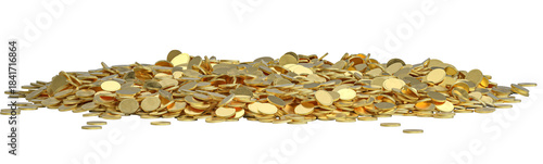 Pile of gold coins 3d wealth and success