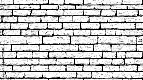 Seamless texture pattern of stone brick wall outline drawing bricks and stones walls fence textures Architectural Drawings Vector black and white