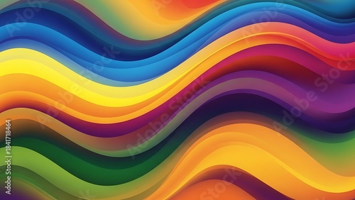 Vibrant Rainbow Wave Background
