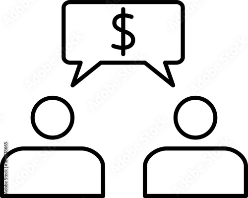 People discussing money concept with dollar symbol