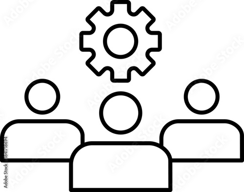 Teamwork management process icon representing business collaboration