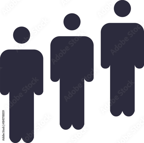 Growing group of people icon progression concept