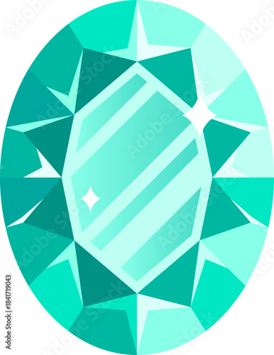 Precious green oval gemstone symbolizing luxury and wealth
