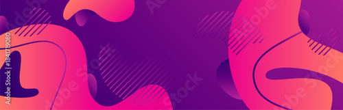 Abstract liquid shapes creating vibrant purple pink background