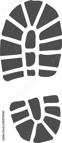 Individual shoe print forming a distinct footprint mark
