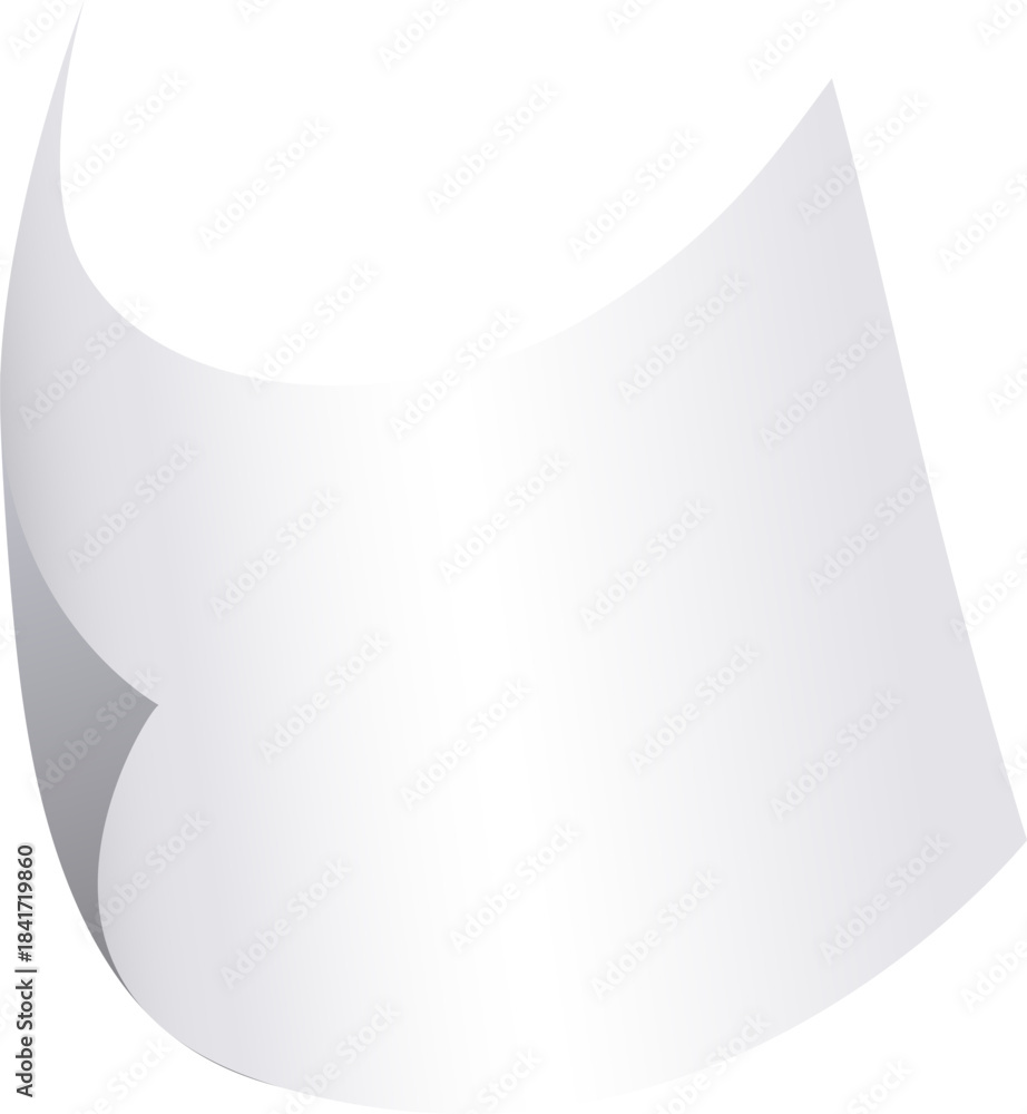 Fototapeta premium White blank paper sheet with curled corner