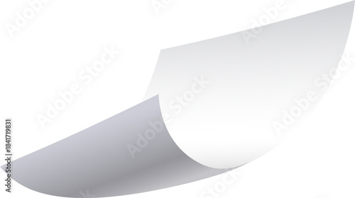 White paper page curling displaying copy space