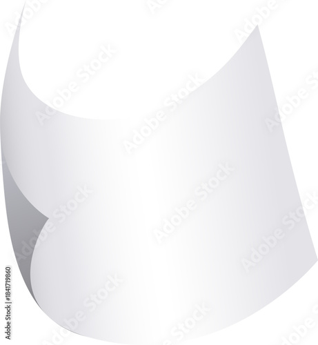 White blank paper sheet with curled corner